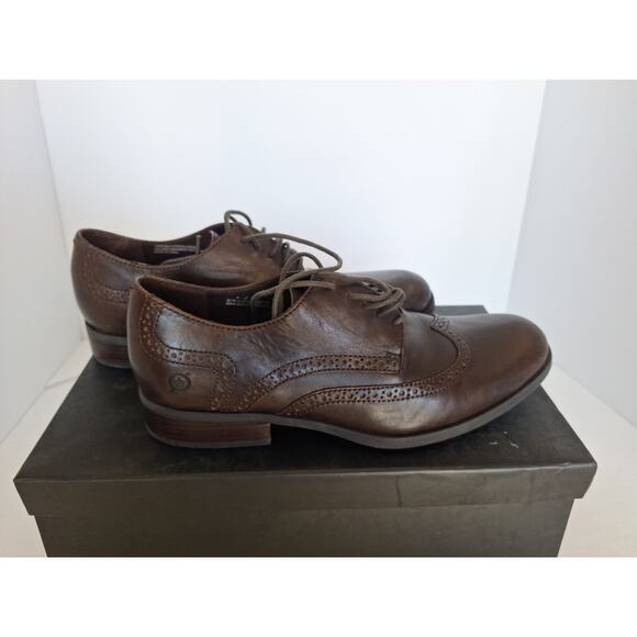 Born Handcrafted Footwear Brown Leather Wingtip Oxford Shoes – Size 8 / 41 - Picture 1 of 9